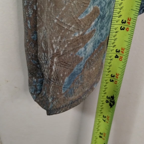 Citron Santa Monica 100% Silk Feather Print Open Front Kimono Cardigan Sz Small - Picture 12 of 12